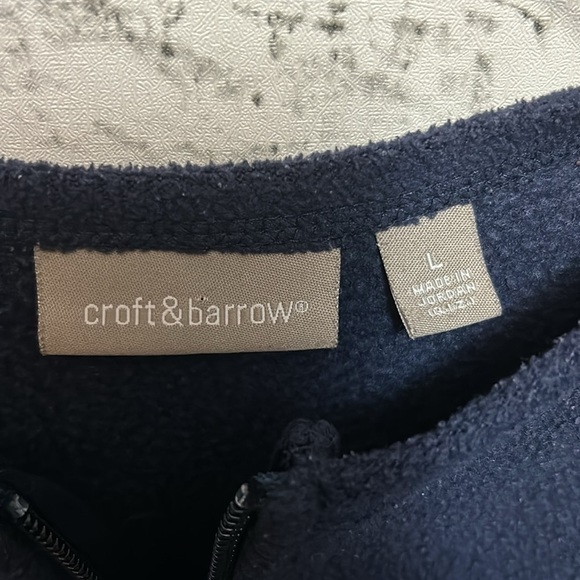 Croft and Barrow Navy, Snow and Tree | Forest Fleece zip up jacket Size Large - Picture 2 of 9